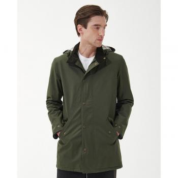 Chaqueta Barbour de hombre con capucha desmontable y diseño largo