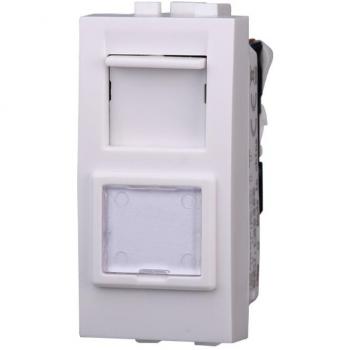Modulo presa ethernet CAT6 RJ45, serie Space, bianco, compatibile con serie BTicino Living