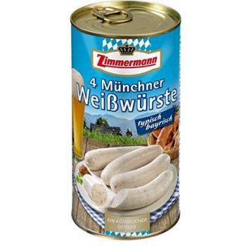 Develey Münchner Weißwurstsenf + 4 Zimmermann Weißwürste – 530 g+250 ml