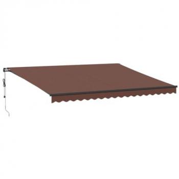 VidaXL Brown 450x350 cm Automatic Awning with Integrated LEDs
