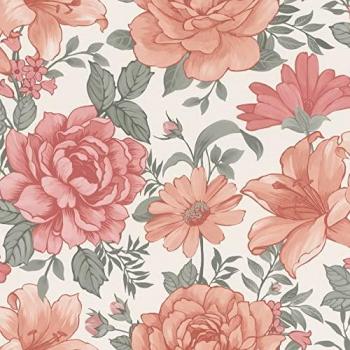 Country-Style Pink Flower Paste Wallpaper by Rasch
