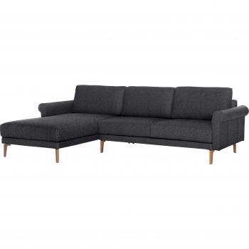 Rolf Benz CR.450: L‑Form Ecksofa in Schwarz/Anthrazitgrau