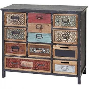Mendler Kommode HWC-A43, Apotheker-Schrank, Tanne Holz massiv, 84x90x32cm