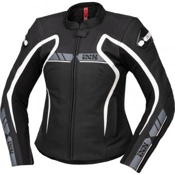 Giacca Moto Sport Donna IXS RS-600 1.0 in Pelle Nero Bianco Taglia 36