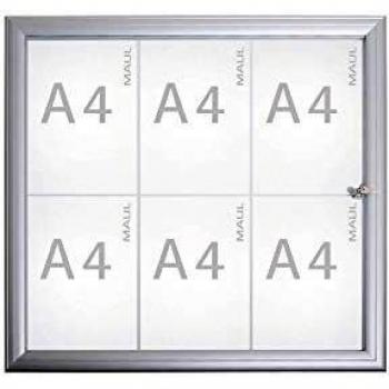 Maul 6973608 Schaukasten Advanced, Magnetischer Infokasten für den Außenbereich, 6 x A4, Abschließbar