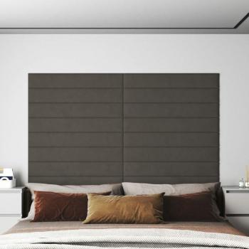 Kit de Paneles de Pared Terciopelo Gris 12 uds