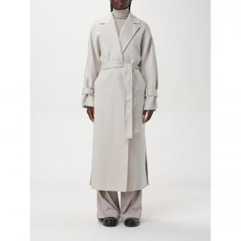 Cappotto Brunello Cucinelli grigio chiaro lungo con cintura, taglia XS