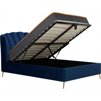 Birlea Lottie 5ft Kingsize Midnight Blue Fabric Ottoman Bed Frame