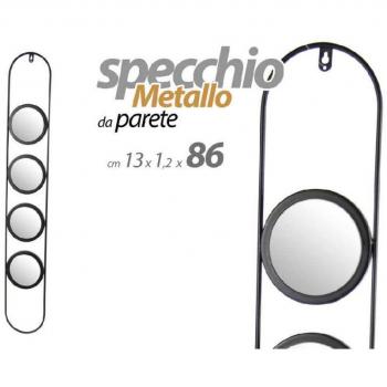 Espejo de metal negro con cuatro monturas