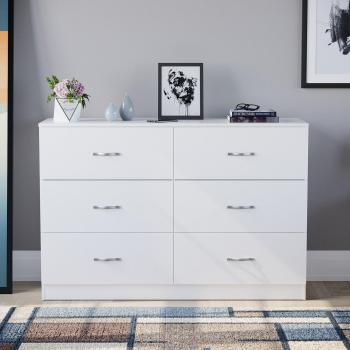 Blanc Riano 6 tiroirs – Meuble de chambre