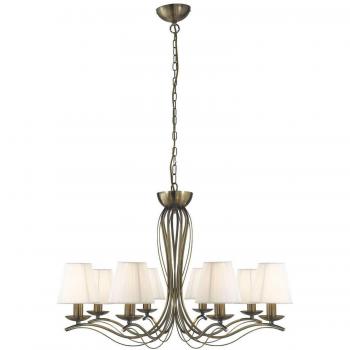 Andretti 8 Light Multi Arm Chandelier Antique Brass Finish, E14