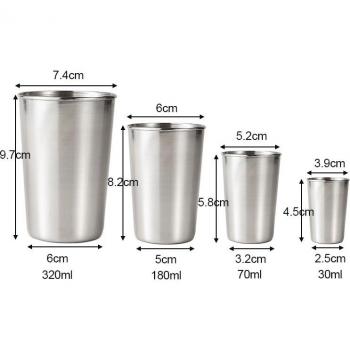 Taza de Acero Inoxidable 30/70/180/320 ml