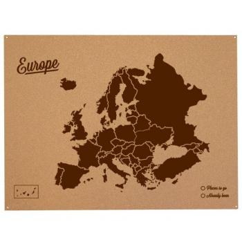 Miss Wood Woody Map XL – Continental Europe Cork (Brown)