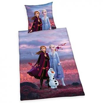 Disney Kinderbettwäsche Die Eiskönigin, Renforcé, 135 cm x 200 cm, 80 cm x 80 cm, bunt