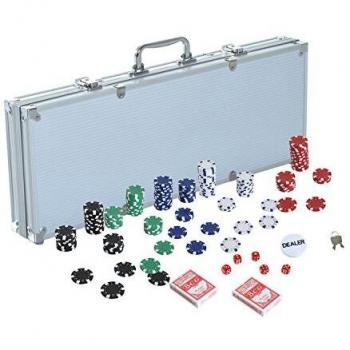 HOMCOM Pokerkoffer mit 5 Würfeln