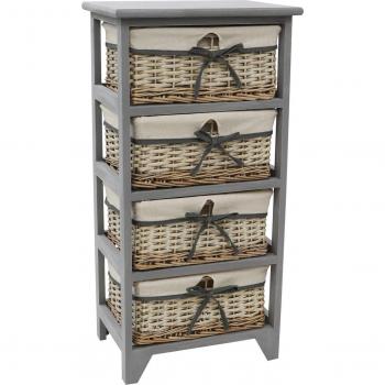 JVL Sherborne 4 Drawer Willow Storage Unit