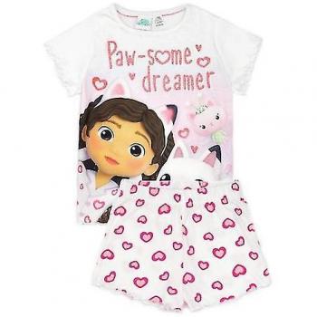 Gabby’s Dollhouse Kinder Pyjama-Set Weiß 4-5 Jahre