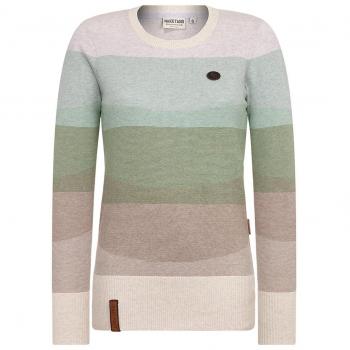 Naketano Frauen-Strickpullover Global Asozial Pastell-Melange gestreift Medium