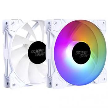 Ventilador Keep Out XFC‑120FW 120 mm Blanco y Neón