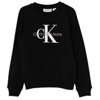 Calvin Klein Jeans Felpa Nera in Cotone per Bambini 12 Anni