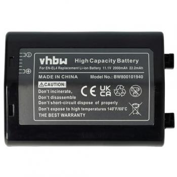 Vhbw Digitalkamera-Akku 2000 mAh für Nikon D2Xs und D3