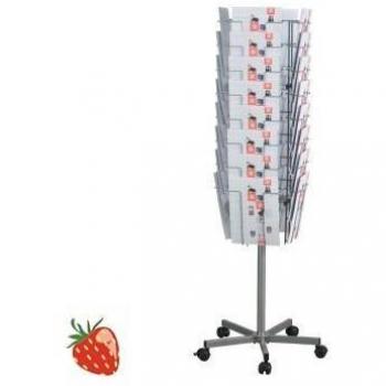 Portadepliant mobile argento 32 scomparti D.510mm H1475mm