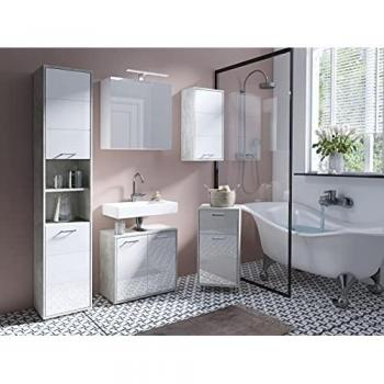 Spiegelschrank BYLIVING Spree, weiß, 60 cm, 1-türig, LED Beleuchtung, Schalter-/Steckdosenbox
