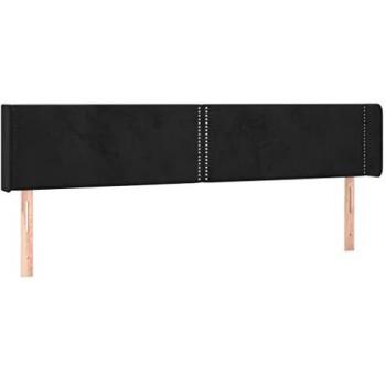 Testiera a led Nera 163x16x78/88 cm in Velluto Vidaxl Nero