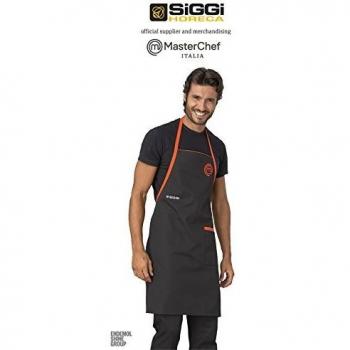 Masterchef Italia Horeca Siggi Tablier de chef professionnel Noir