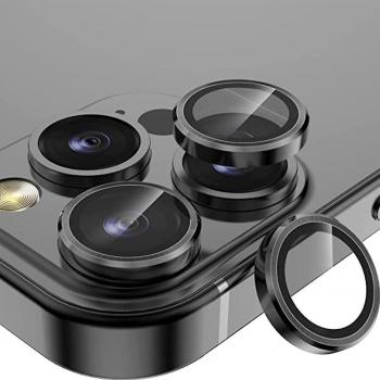 Wigento Robuste Handyhülle mit Metallring und Tempered Glass