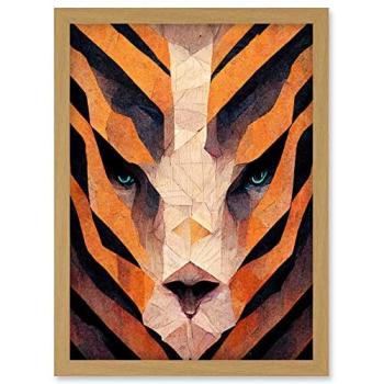 Artery8 Geometric Tiger Head A4 Canvas