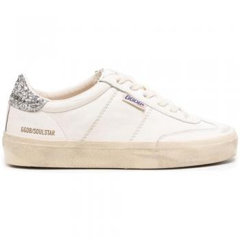 Golden Goose White/Silver Leather Trainers Size 3 UK
