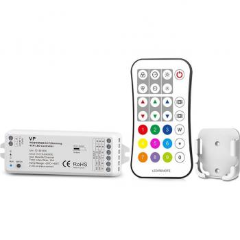 RGBW LED Strip Controller with Wireless Touch Remote, 12V/24V, 15A