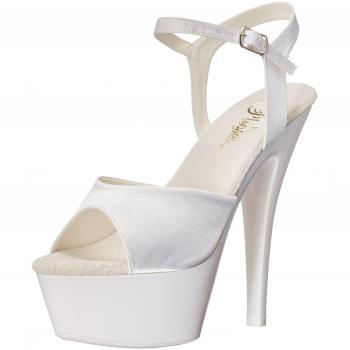 Pleaser KISS-209UV Weiß Satin/Neon Weiß UK 7 (EU 40)
