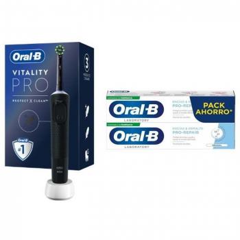 Oral B Pack Especial Vitality Pro Negro + 2 Pastas de dientes Encías Pro Repair