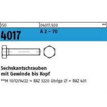 Sechskantschraube ISO 4017 M14x100 A2 70 100 Stück