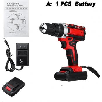 48V Cordless Drill Screwdriver with 3 Functions, 25+3 Torque, and 13000mAh Rechargeable Battery