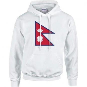Long Sleeve Nepal Flag Hoodie by PixelForma