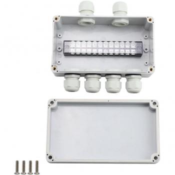 Système de connexion étanche IP66 – boîte à 2 × 4 entrées, fil 4‑8 mm, blanc