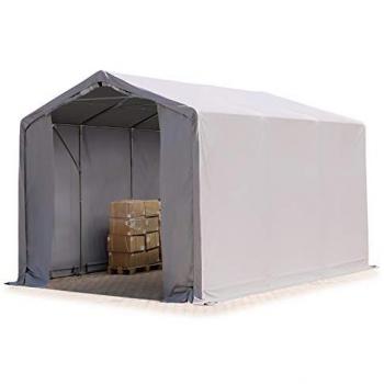 Almacén Industrial 4×6 m TOOLPORT – PVC Gray, 3 m Altura Lateral, Sin Estática
