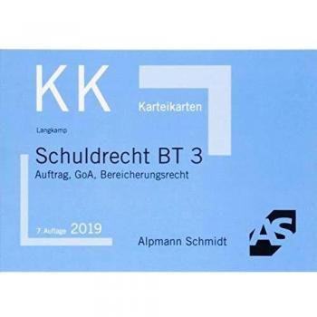 Karteikarten Schuldrecht BT 3: Auftrag, GoA, Bereicherungsrecht