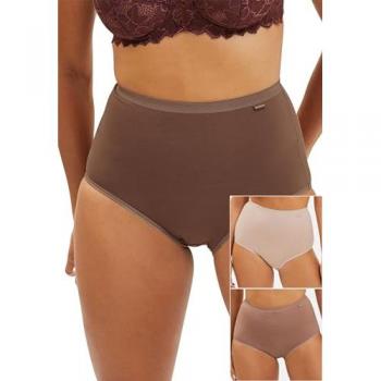 Trousse de 3 culottes taille haute en coton biologique beige