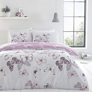 Catherine Lansfield Set copripiumino matrimoniale Scatter Butterfly Heather
