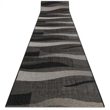 RUGSX Floorlux Sisal Runner Design 20212 Black/Silver 100 cm Beige 100x330 cm