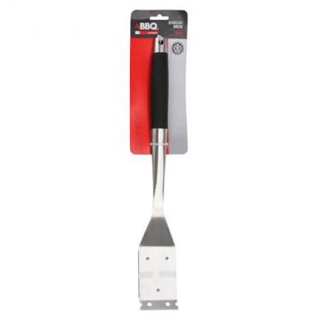 Spazzola per barbecue in acciaio inox e nero 44 cm con manico ergonomico