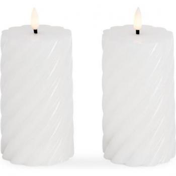 2er Set LED-Echtwachs-Kerze