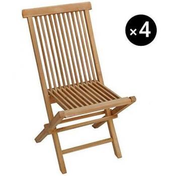 HAPPY GARDEN Set di 4 sedie da giardino in teak Lombok