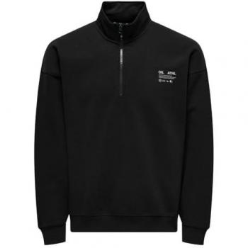 ONLY & SONS Sweatshirt Oversize Fit hoher Kragen Reißverschluss 8085 in Schwarz-2