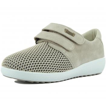 Damenhalbschuh Marseille Varomed 77271 (Klettschuh) – Kiesel, EU 4,5