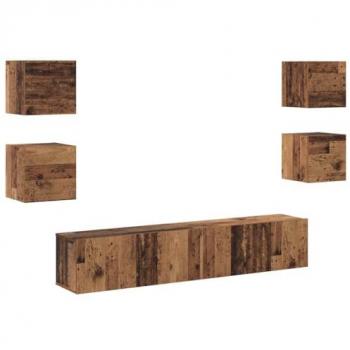 VidaXL Mobile TV 6 pezzi Marrone 160 x 30 x 30 cm Legno composito